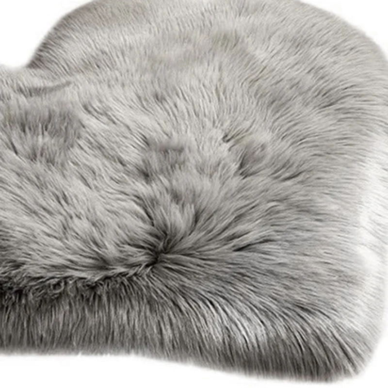 Коврик из искусственной шерсти и овчины нескользящий меховой ковер в форме