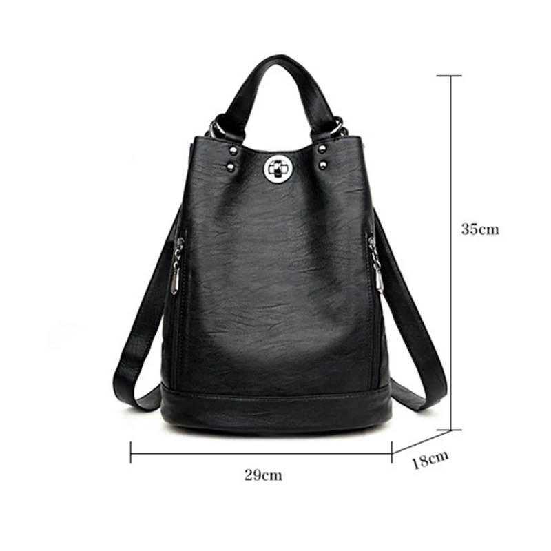 Женский рюкзак ведро из ПУ кожи в полоску|Женские рюкзаки| |