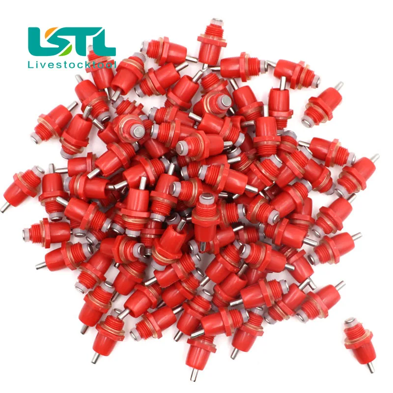 Соска поилка для кормления домашней птицы 100 шт. кур с углом 180 и 360 товары