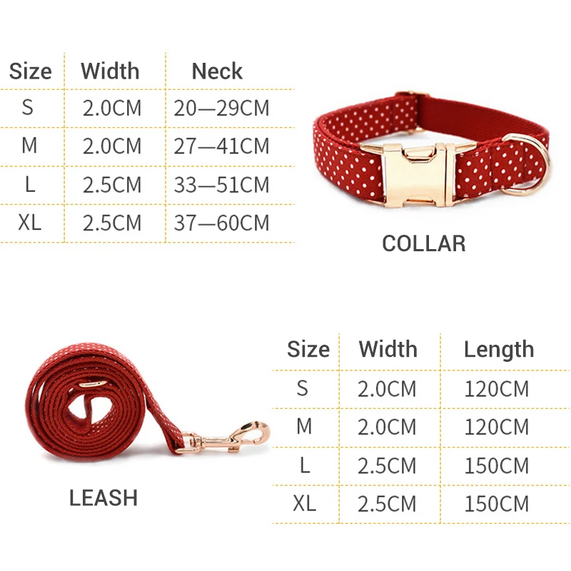 

Bow Tie Dog Collar and Leash Set for Small Big Dogs Personalized Cute Polka Dots Designer Dog Collar with Rose Gold Metal Buckle