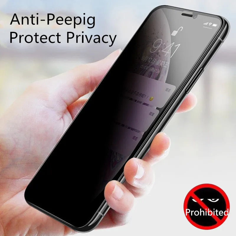 Антишпионское защитное переднее закаленное стекло премиум класса для IPhone X 4 4s 5 5S