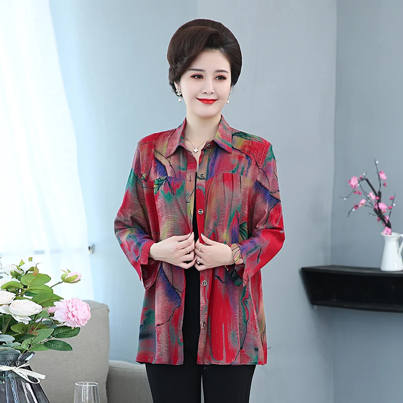 Рубашки для женщин среднего и пожилого возраста большие 7XL новинка 2020 весна осень