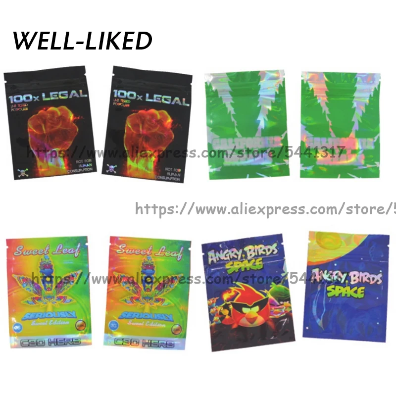 

7.5*10 CM Cartoon Birds Leaves Package Bags Waterproof Herb Storage Bags Zip Lock Plastic Bag Wholesale Packing Custom