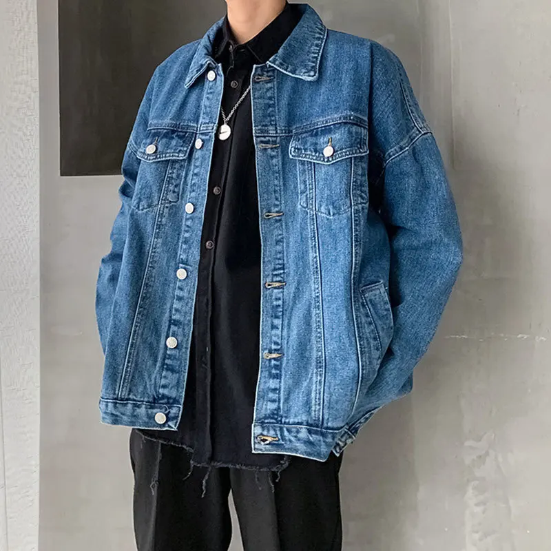 Liketkit мужские повседневные джинсовые куртки 2019 хип-хоп Бомбер светильник Синее