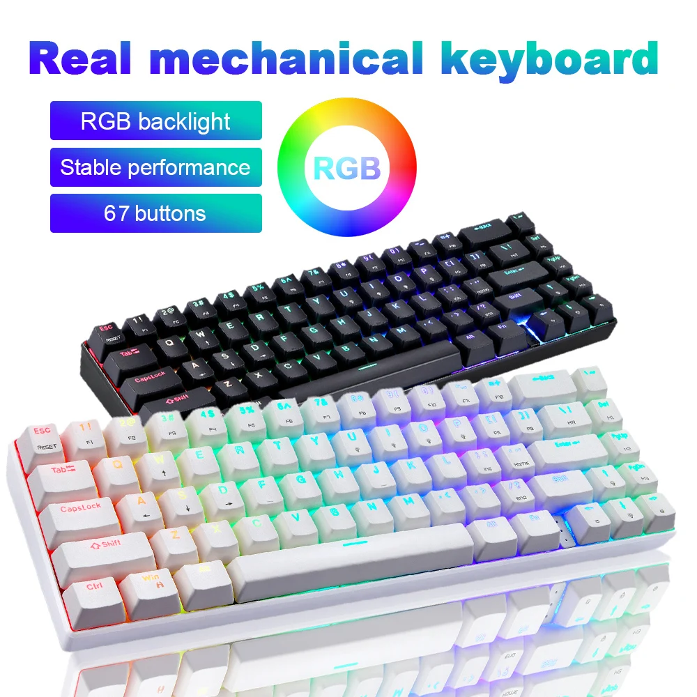 

Клавиатура игровая Механическая Проводная с RGB-подсветкой, 67 клавиш, USB C