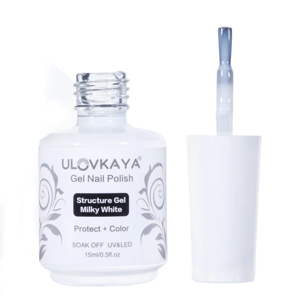 ULOVKAYA Milky White Structure Gel 15ml Rubber Base For Manicure Art Design Long Lasting Nail UV LED Hybrid Varnish | Красота и