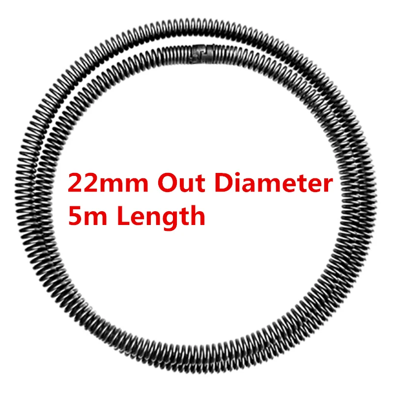 

1PCS 5m Length *22mm Out Diameter Kitchen Cleaning Tool Sewer Brush Home Bendable Sink Tub Bathroom Dredge Pipe Brush Spring