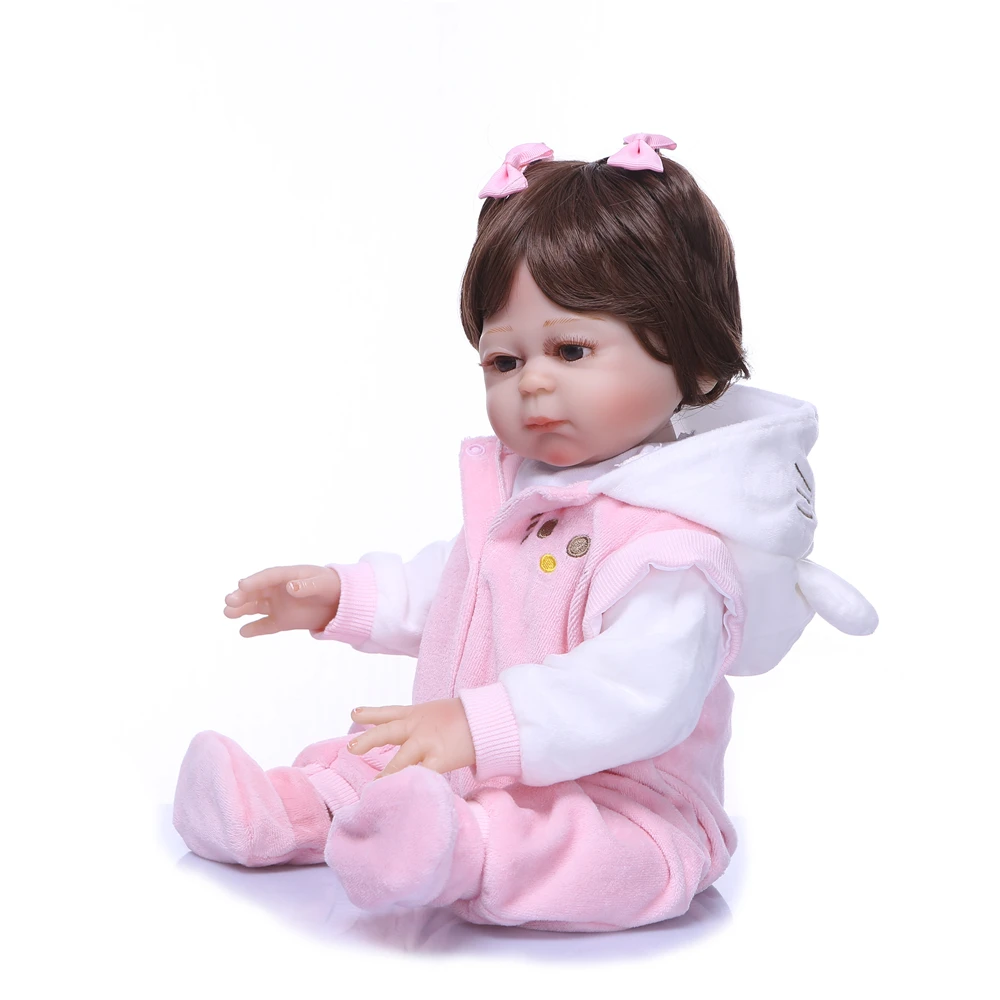 

NPK New Arrival 48cm Full Silicone Baby Doll Handmade Reborn Babies Lifelike Girl Body For Kids Christmas & Birthday Xmas Gift