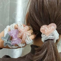 pearl bracelet hair ring summer fashion temperament ice crystal butterfly peach heart starfish bow tie dual use hair accessories