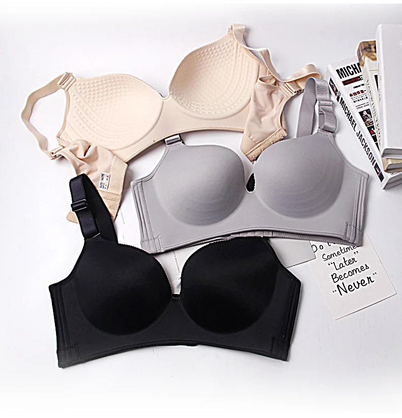 MS Full thin underwear push-up bra adjustable lace bra female bra D E F cup large size bra gathered large cup thin section new