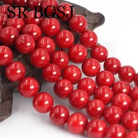 free shipping 9 10mm round natural red coral gems natural jewelry making spacer beads 15