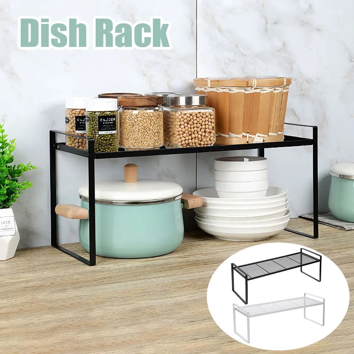 

2Tier kitchen organizer Kitchen Spice Rack Cabinet Organizer Standing Rack Kitchen Countertop Storage Organizer Shelf Holder