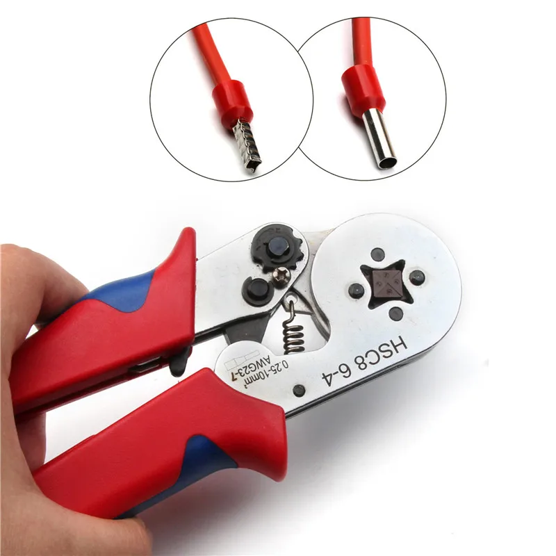 Обжимные клеммы HSC8 6 4 1200 шт. Изолированные Наконечники провода обжимные Клеммы + 1