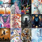 Алмазная 5D картина сделай сам, вышивка крестиком с изображением животных, стразы, полностью круглые и квадратные, украшение для дома, подарок