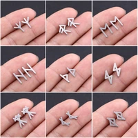 viking futhark runes stud earrings stainless steel earring for women men amulet nordic vintage jewelry ear accessories aretes