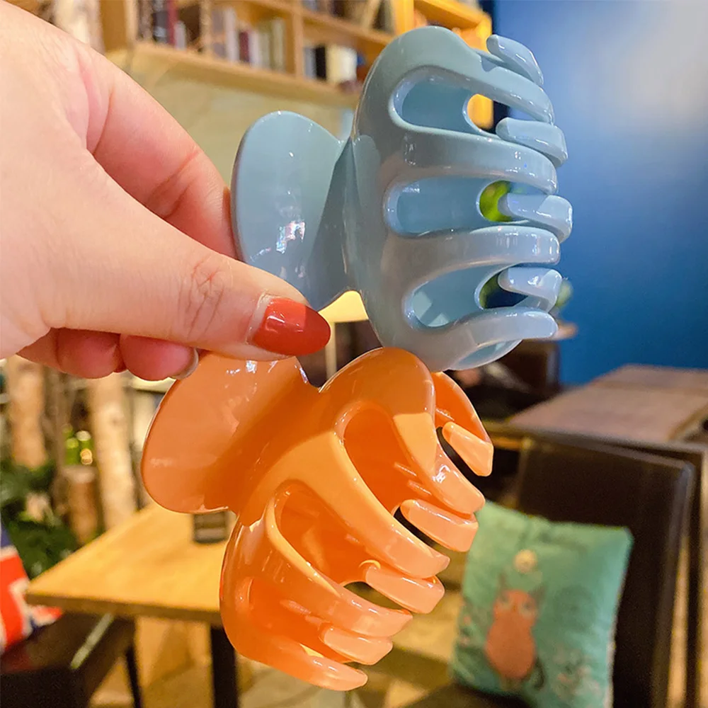 Модные акриловые заколки для волос женские мытья лица большие зажимы купания