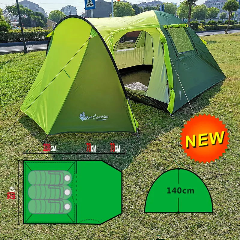 палатка водопроницаемая для туризма 4х местный двухслойный туризтический