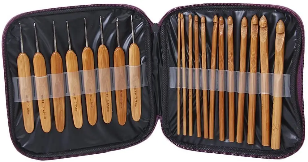 Набор крючков для вязания крючком 20 шт. с чехлом|Швейные инструменты и