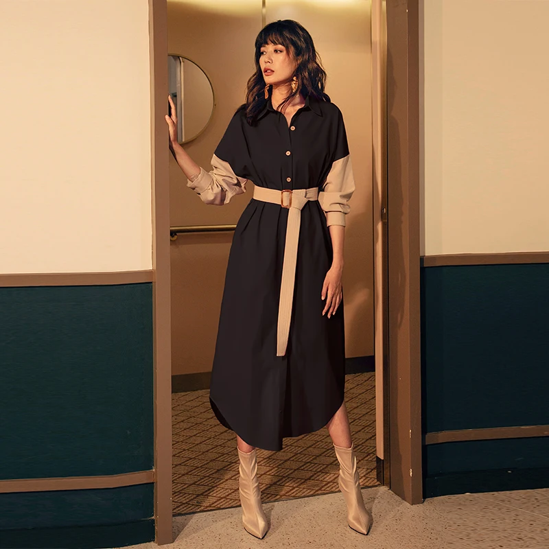 Длинное осеннее платье Verragee 2019 | Женская одежда