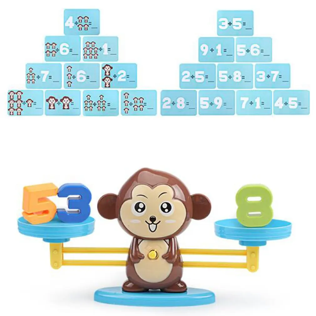 

HOT! Board game Monkey Match Math Balancing Scale Number Balance Game Children Educational Toy to Learn add and subtract