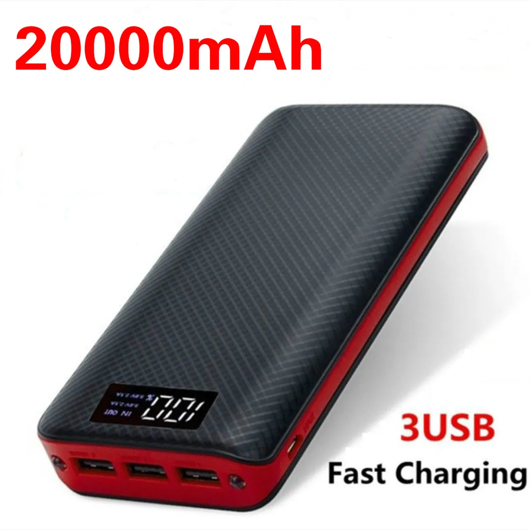 Внешний аккумулятор 20000 мАч 3 USB внешний для всех смартфонов быстрое зарядное