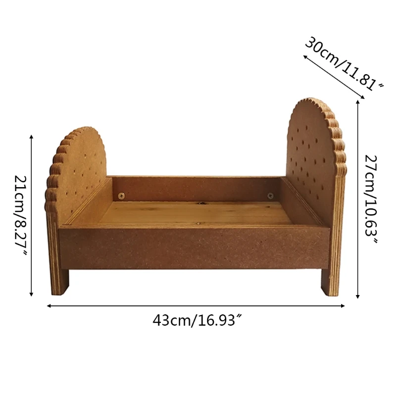 

Newborn Detachable Posing Mini Bed Baby Photo Shooting Handmade Wooden Cookie Crib Infant Photograph Props Accessories DXAD