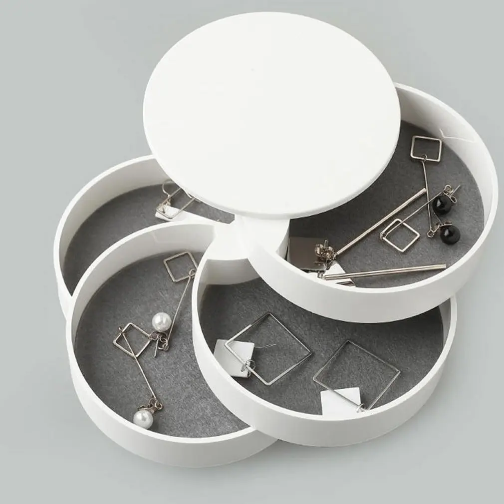 

4-layer Jewelry Storage Box Earring Holder For Women Travel Jewelry Tray Case With Lid For Bracelets Rings