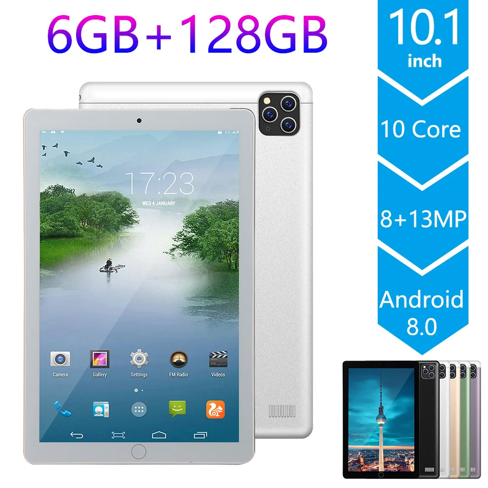

Hot Sale Table 10.1 Inch Tablet Pc 10 Core Android 8.0 Google Play GPS WiFi Tablets 6+128GB Phone Call Tempered Glass