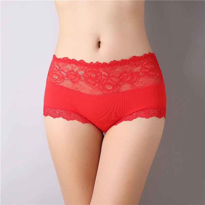 

Mid-Rise Women Panties Plus Size Underwear Women Cotton Solid Lace Briefs Breathable Underpants Women Ladies Sexy Panty 49