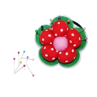 1pc flower sewing pin cushion with elastic wrist belt for handcraft tool stitch pincushions needle cushions sewing accessories