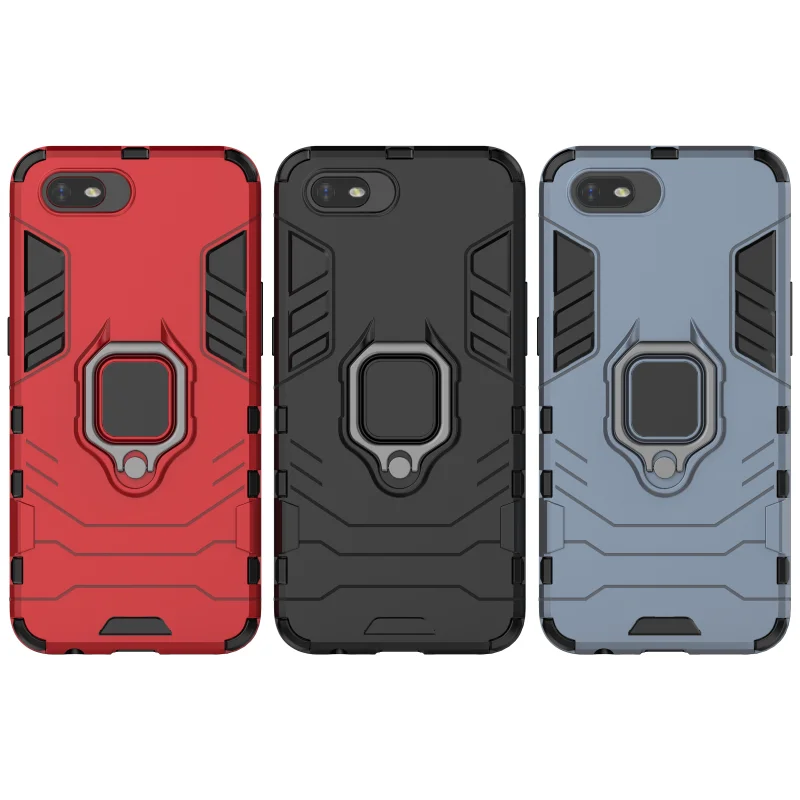 

Armor Phone Case For OPPO Reno 2Z 2F ACE Realme X2 Pro XT K5 2 A9 A5 2020 A11X 5 Q 5I 6I C3 C2 A1K 3 Z Rugged Metal Stand Cover