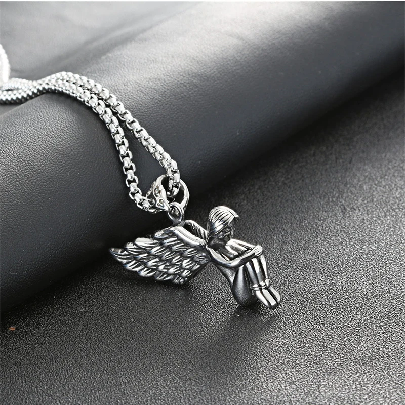 Мужские ожерелья и подвески из нержавеющей стали 2020 подарки ангелом для мужчин