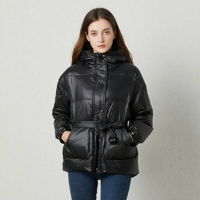 Fitaylor/зимний ультра светильник женский пуховик теплый белый на утином пуху парка