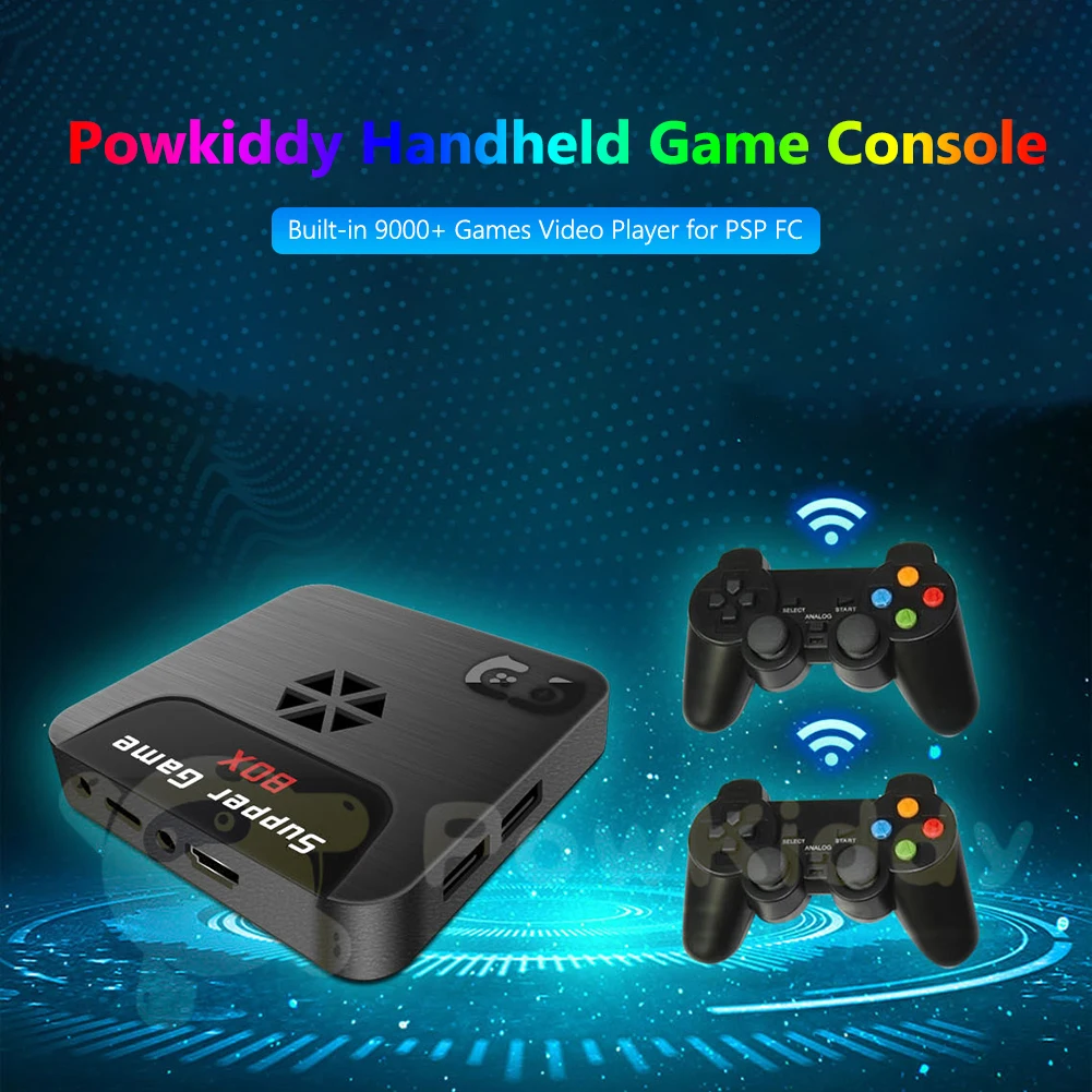 

Powkiddy 1080P HD Ретро портативная игровая консоль со встроенными 9000 + играми, видеоплеер для PS PSP CPS FC GBA GBC, подарок для детей