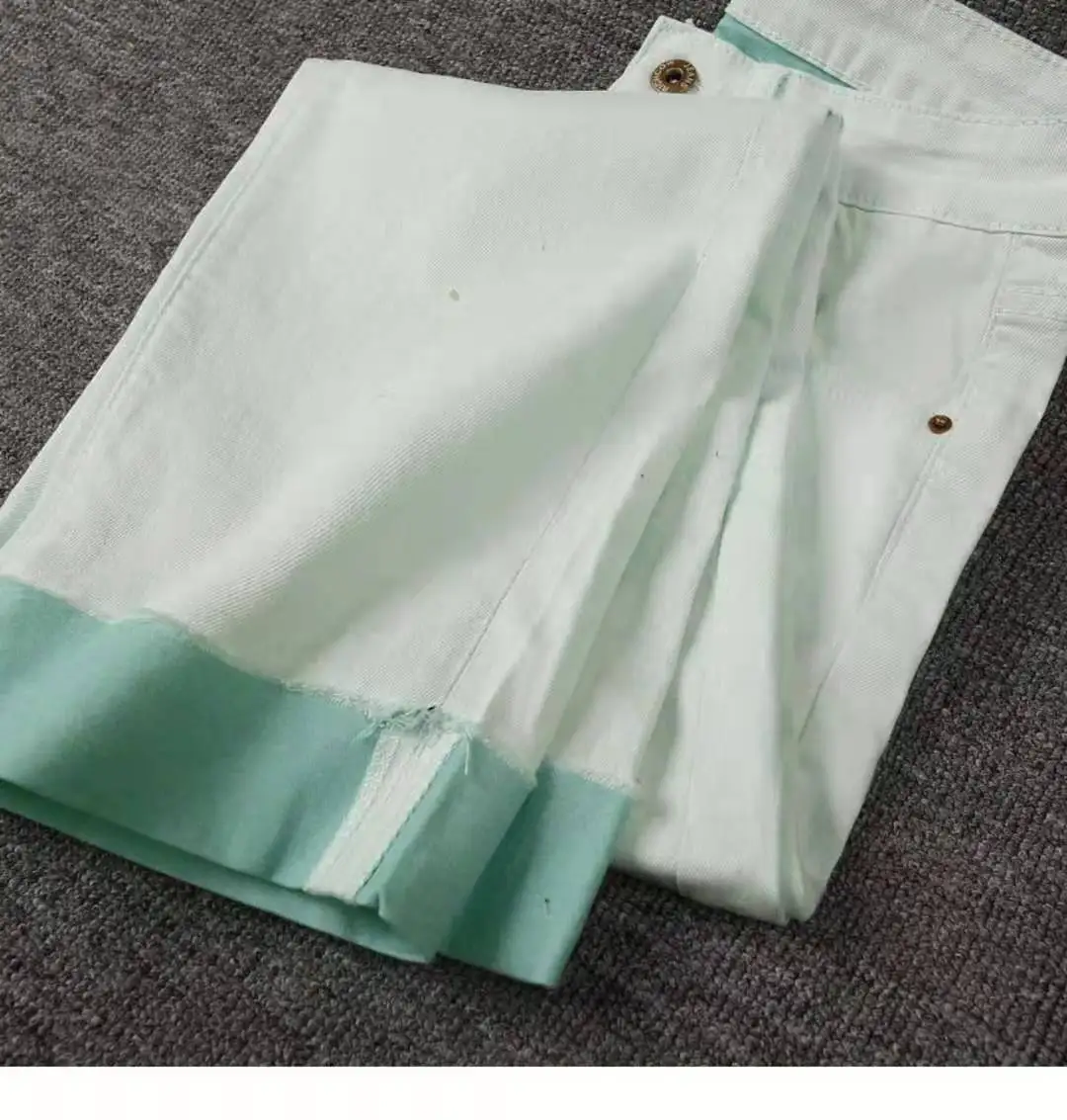 

2021 Women's High Waist Jeans With Slits for Girls Scarce Color Streetwear Fashion Mom Boyfriend Drape cropped Pants