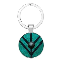 viking shield keychain glass time gem keychain key jewelry custom photo personality gift keychains gifts for men