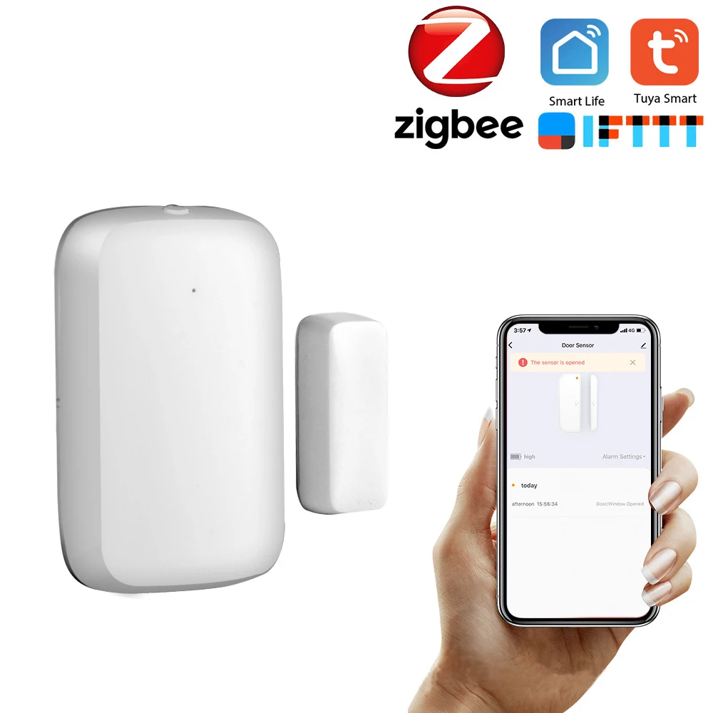 Беспроводной датчик окон и дверей Tuya Zigbee сенсор с дистанционным управлением для