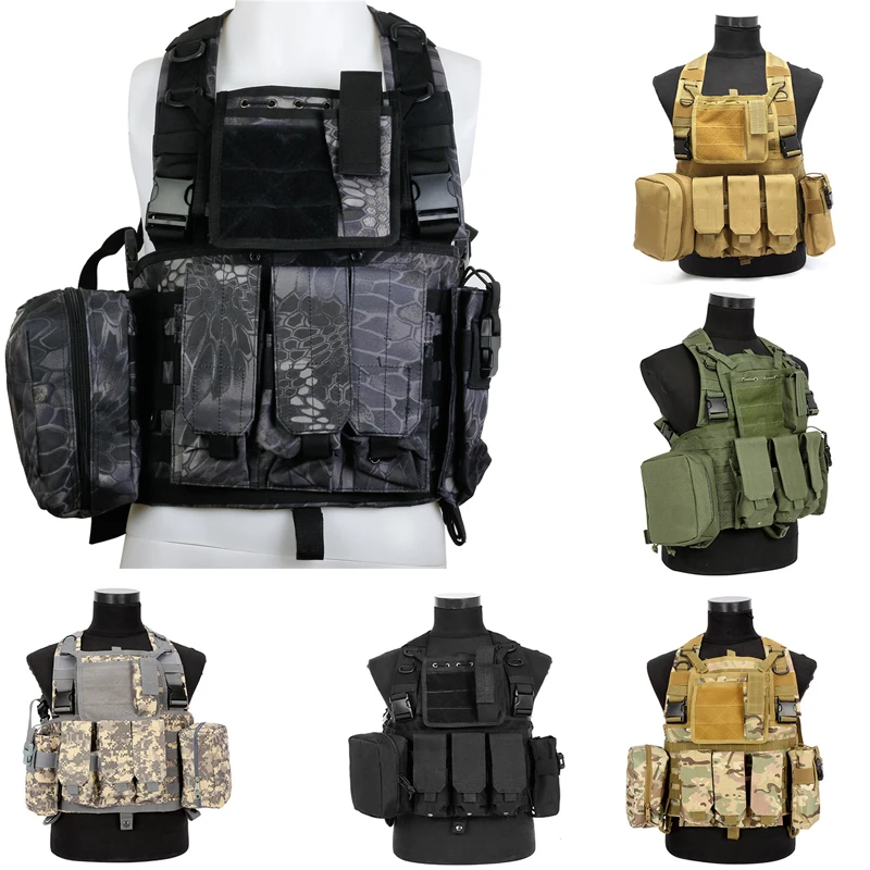 

Мужской уличный армейский тактический военный жилет Molle RRV нагрудная установка для охоты ПЕЙНТБОЛА ремни для страйкбола жилет для переноск...
