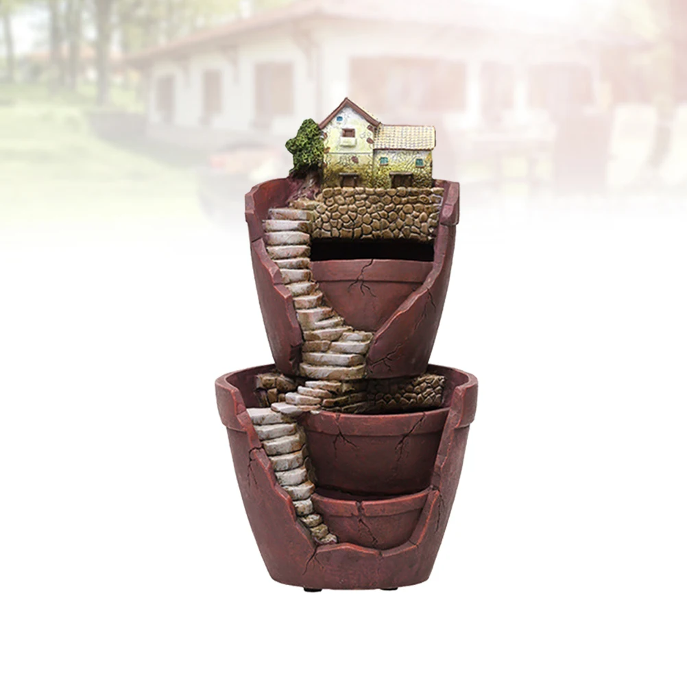 Садовые украшения цветочный горшок двухслойный креативный садовый из смолы для