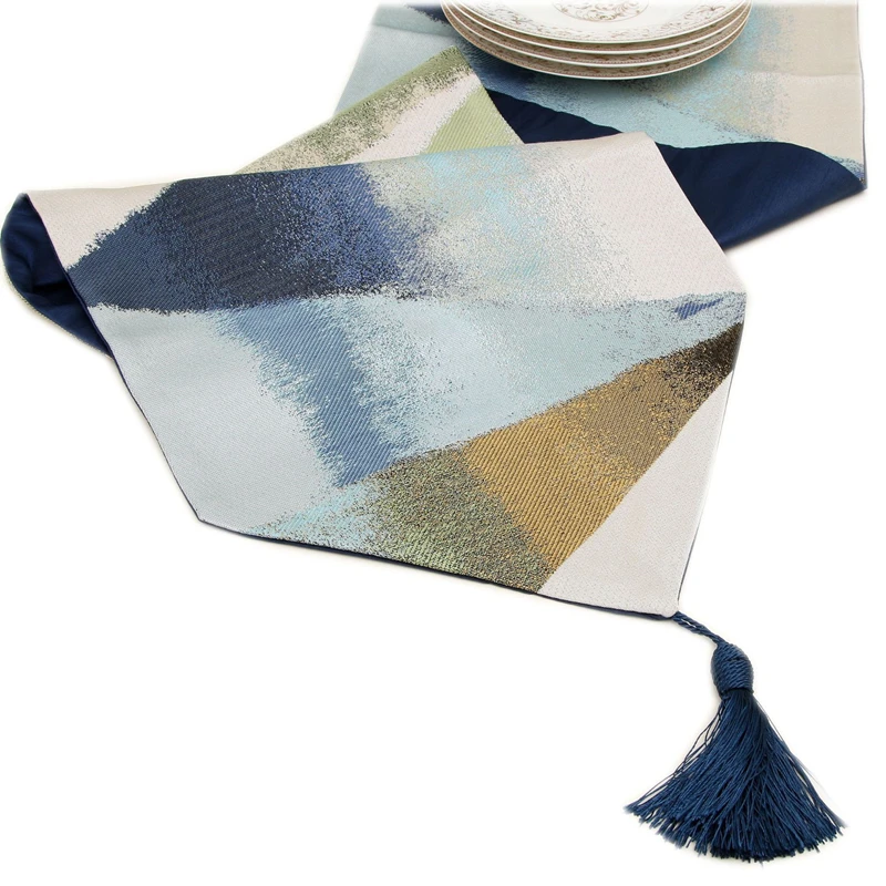 

Jacquard Dining Table Cloth Runner Color Painting Dinner Cloth Tassel Home Decoration Embroidery Table Runner Girls Party Dining