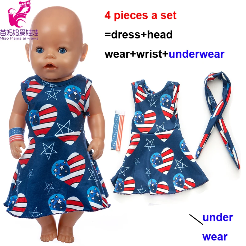 18 дюймовая Одежда для кукол американского поколения девочек платье с сердцем и