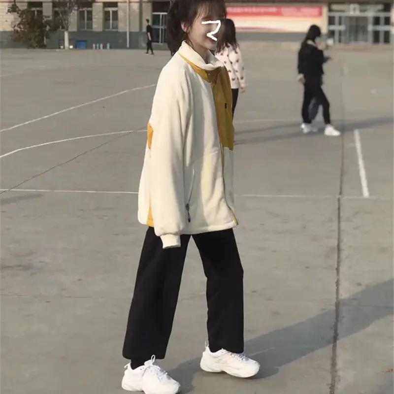 

Pants: Women's Harajuku style wide leg pants with high waist drop feeling, loose and thin straight pants, casual floor dragging