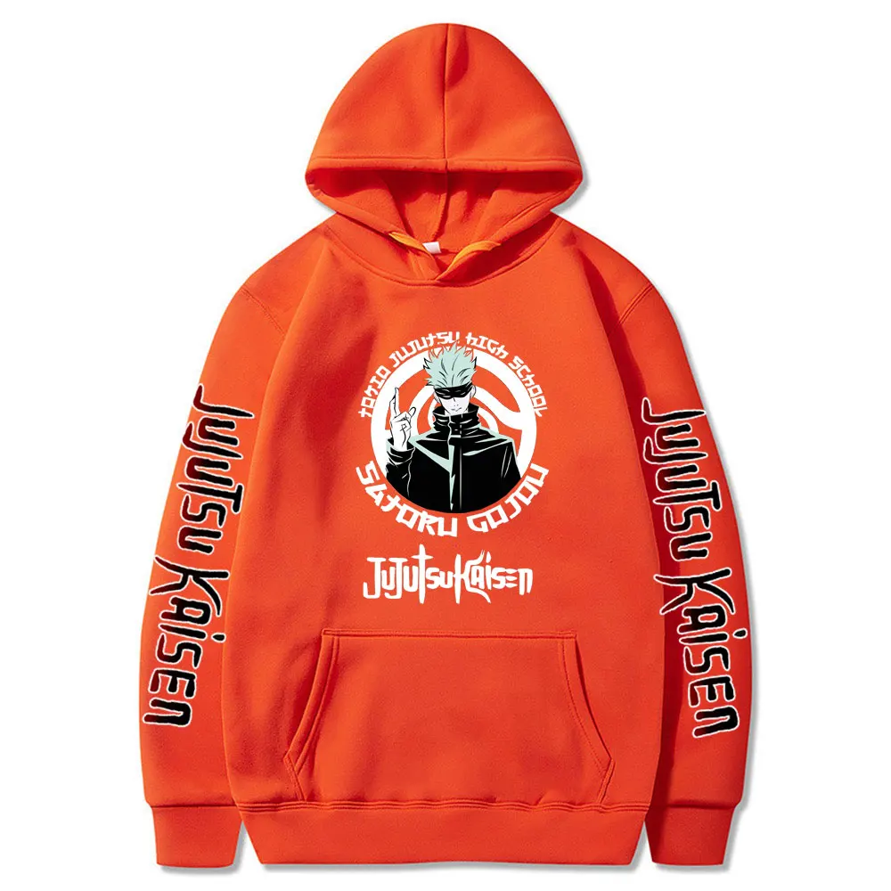 

Jujutsu Kaisen Japan Anime Satoru Gojo Print Hoodies Unisex Loose Oversize Clothing Warm Fleece Sweatshirts Casual Tracksuit
