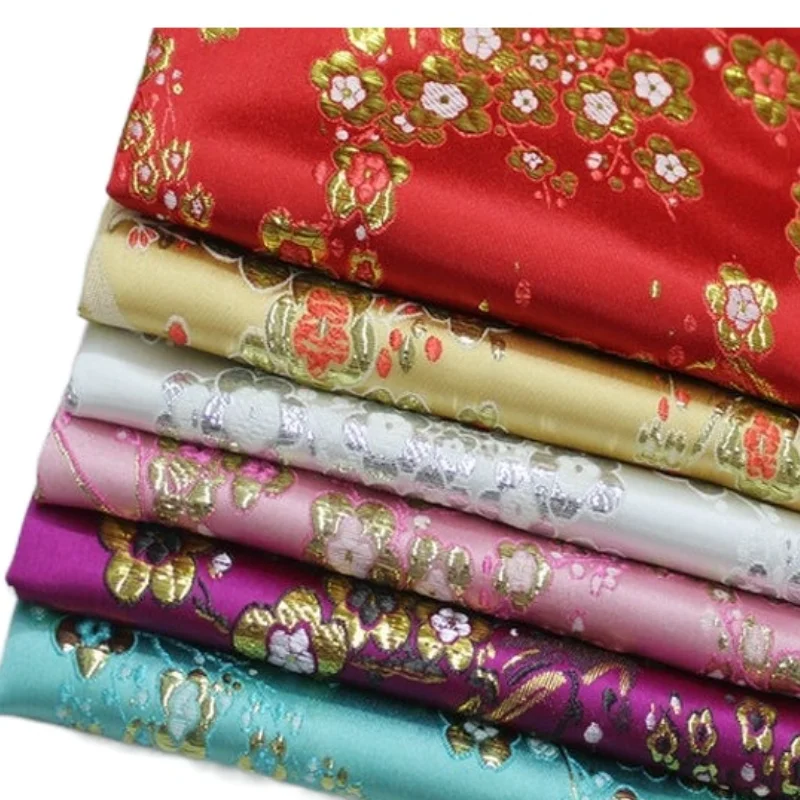 

Wide 29" Antique Jacquard Brocade Metallic Silk Cloth Cheongsam Bjd Dress Trim Material Decorative Diy Fabric Plum Blossom