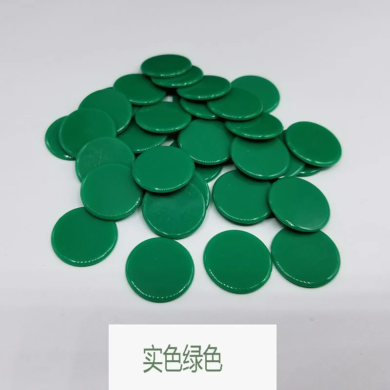 100pcs green 100 шт./компл. 4 цвета 19 мм креативный подарок аксессуары пластиковые покерные фишки казино маркеры бинго маркер весело Семья клуб игра игрушка - Цвет: 100pcs green