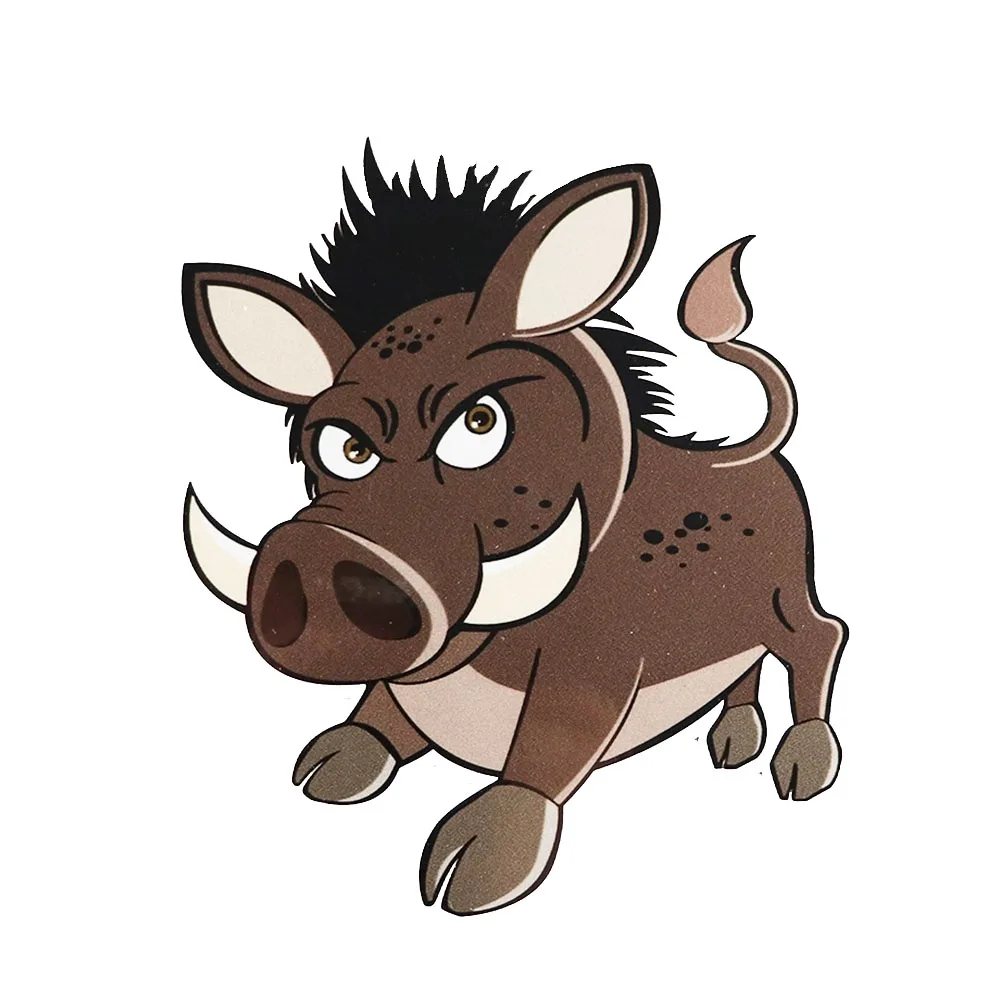 

12.9CM*15 CM Cartoon Animals Decal A Wild Boar Fierce Animals Sticker Car Decal PVC