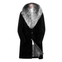 new mens winter thick fur jacket overcoat long sleeve faux mink fur silver coat outwear men parka jacket warm fox fur coat