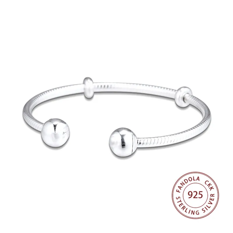 Браслет из 100% стерлингового серебра 925 пробы femme Moments Snake Chain стильные Открытые