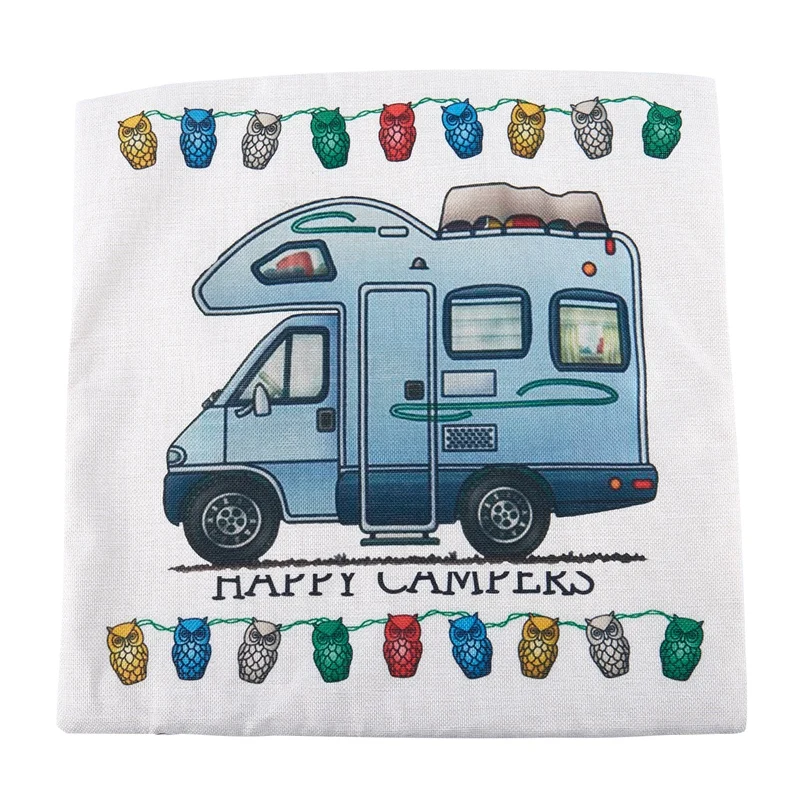 Хит продаж новинка Модный чехол для подушки Happy Campers наволочка домашний декор