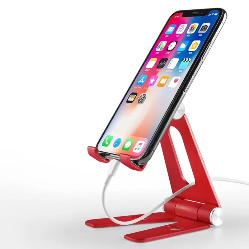 Suntaiho складной держатель для телефона для iPhone X планшета samsung S10 huawei Xiaomi Регулируемый Настольный держатель для мобильного смартфона - Цвет: Red
